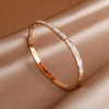 Classic Stainless Steel Open Bangles&bracelets for Women Fashion Brand Jewelry Delicate Full Crystal Bangles