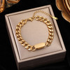 EILIECK 316L Stainless Steel Gold Color Bracelet for Women Simple Style Link Chain Bangle Trendy Fashion Non-fading Jewelry Gift