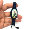 12Pieces Black thread St. Jude the Virgin Mary Reading old man drops oil wood chips double woven hand woven bracelet