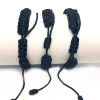 12Pieces Black thread St. Jude the Virgin Mary Reading old man drops oil wood chips double woven hand woven bracelet