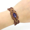 KFT Natural Crystal Quartz Oval Shape Handmade Thread Rope Wrapped Braided Macrame Stone Bracelets Jewelry For Women Girls Gift