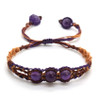 KFT Natural Crystal Quartz Round Beads Handmade Thread Rope Wrapped Braided Macrame Stone Bracelets Jewelry For Women Girls Gift