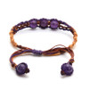 KFT Natural Crystal Quartz Round Beads Handmade Thread Rope Wrapped Braided Macrame Stone Bracelets Jewelry For Women Girls Gift