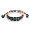 KFT Natural Crystal Quartz Round Beads Handmade Thread Rope Wrapped Braided Macrame Stone Bracelets Jewelry For Women Girls Gift