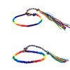 2 Pieces Multi Color Rope Bracelet Adjustable Handmade Knots Rainbow Thread Bracelets & Bangles For Women Men Lovers Jewelry