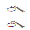 2 Pieces Multi Color Rope Bracelet Adjustable Handmade Knots Rainbow Thread Bracelets & Bangles For Women Men Lovers Jewelry