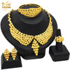 ANIID Nigeria Dubai Gold Color Jewelry Sets African Bridal Wedding Party Gifts for Women Bracelet Necklace Earrings Ring Set