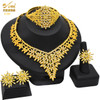 ANIID Nigeria Dubai Gold Color Jewelry Sets African Bridal Wedding Party Gifts for Women Bracelet Necklace Earrings Ring Set