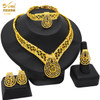 ANIID Nigeria Dubai Gold Color Jewelry Sets African Bridal Wedding Party Gifts for Women Bracelet Necklace Earrings Ring Set