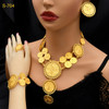 ANIID New Design Dubai Gold Color Coin Necklace Bracelet Jewelry Sets For Women African Ethiopian Bridal Wedding Luxury Gifts