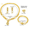 XuHuang Dubai African Gold Color 4Pcs Bridal Jewelry For Women Ethiopian Jewellery Wedding Party Engagement Accessories Gifts