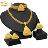 Indian Luxury Necklace Jewelry Sets For Women Dubai Gold Color African Arabic Wedding Bridal Collection Sets Earring Jewellery