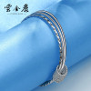 Yunjinli Sansheng Sanshi Silver Bracelet for Women 999 Pure Silver Multi-Ring Fine Circle Solid Silver Bracelet Korean Fashion S