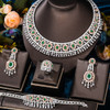 Luxury Noble Bridal Wedding Jewelry Set Neckalce Earrings Ring Bangle Jewelry Set for Women Prom Party Show Full CZ Jewelry
