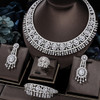 Luxury Noble Bridal Wedding Jewelry Set Neckalce Earrings Ring Bangle Jewelry Set for Women Prom Party Show Full CZ Jewelry