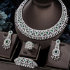 Luxury Noble Bridal Wedding Jewelry Set Neckalce Earrings Ring Bangle Jewelry Set for Women Prom Party Show Full CZ Jewelry