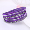 2016 New Leather Bracelet Rhinestone Crystal Bracelet Wrap Multilayer Bracelets for women feminino pulseras mulher Jewelry