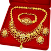 ANIID Nigeria Luxury New Crystal Charm Necklace Set for Women Indian Wedding Dubai 24k Gold Color Jewelry Sets With Gifts Box