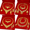 XUHUANG Dubai Crystal 24k Gold Plated Jewelry Sets Ethiopia Bridal Wedding Gifts With Box Necklace Sets Indian Choker Jewellery