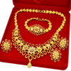 XUHUANG Dubai Crystal 24k Gold Plated Jewelry Sets Ethiopia Bridal Wedding Gifts With Box Necklace Sets Indian Choker Jewellery