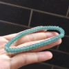 Emerald Jade a Goods Myanmar Old Pit Blue Water Ice Transparent Moisturizing Abacus Beads Bracelet for Women