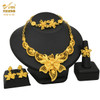 XUHUANG African Bridal Fashion 24k Gold Color Chain Necklace Sets Indian Engagement Jewelry Sets for Dubai Wedding Party Gifts