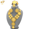 African 24K Gold Color Coins Necklace Bracelet Sets For Women Dubai Luxury Choker Designed For Women Wedding Party Jewelry Gift