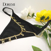 DOREMI Summer Sexy Personalized Name Belly Waist Stainless Steel Chains for Women Body Chain Jewelry Custom Letters Thong PantY