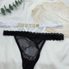 Thong With Custom Name 2Pc/set Rhinestone Letters Waist Chain For Women Sexy Girl Lace String Bikini Customize Briefs Girlfriend