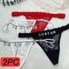 Customised Thong Sexy Rhinestone Waist Chain 2Pc/Sets Custom Name String For Women Lace Panties Briefs Crystal Letters Girl Gift