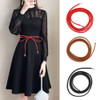 Slim PU Long Waist Belts Knotted Women's Belt Solid Color Thin Waist Chain Dresses String Waistband Vintage Female Clothes Belts