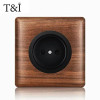 T&i Wood Switch Socket, 86 Wall Panel, 1 Gang 2 Gangs 3 Gangs 4 Gangs 1/2 Way, Eu Ru Fr Socket Power Outlet, 86x86mm, Embedded