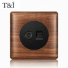 T&i Wood Switch Socket, 86 Wall Panel, 1 Gang 2 Gangs 3 Gangs 4 Gangs 1/2 Way, Eu Ru Fr Socket Power Outlet, 86x86mm, Embedded