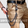 Hip hop punk horns skull metal casual wild pants chain wallet chain key chain men's waist chain DR02