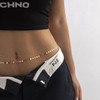 Sexy and Minimalist Imitation Pearl Chain Metal Waist Chain Mixed and Stacked Fashion Girl Beaded Woven Body Chain Belly Chain