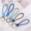 13CM Colorful Braided PU Leather Keyring for Men Women Fashion Car Key Accessories Waist Buckle Key Ring Couple Friend Gift