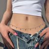 Sexy Vintage Aesthetic Belly Chain Thin Beads Link Body Chain Waist Chain Belt Y2K Streetwear Summer Women Fashion Body Jewelry