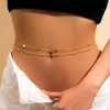 Sexy Vintage Aesthetic Belly Chain Thin Beads Link Body Chain Waist Chain Belt Y2K Streetwear Summer Women Fashion Body Jewelry