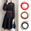 Faux Leather Slim Belt Knotted Waist Belt Solid Color Thin Waist Chain Long Waist Rope Dresses String Vintage DIY Waistband 벨트