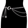 1Pc Women Waist Chain Belt for Dress Skirt Belts with Moon Star Waistbands Gold Silver Ladies Clothing Chain Accessories