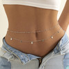 Sexy Body Jewelry Vintage Aesthetic Belly Chain Thin Beads Link Body Chain Waist Chain Belt Y2K Streetwear Summer Women Fashion