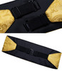 Gold Paisley Men's Tuxedo Cummerbund And Bow Tie Wedding Formal Prom Cummerbunds Elastic Waistband Wide Belt Brooch Set DiBanGu