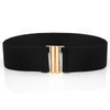 Stretch Cinch Waistband Women Elastic Waist Belt Fabric Cummerbunds Strap Gold Metal Buckle Wide Corset Belt Women Dress Belt