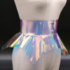 Fashion Women Transparent Wide Belt Laser Colourful PVC Waist Belt Corset Cummerbund Lrregular Pleated Clear Belts For Dress
