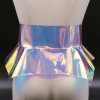 Fashion Women Transparent Wide Belt Laser Colourful PVC Waist Belt Corset Cummerbund Lrregular Pleated Clear Belts For Dress