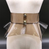 Fashion Women Transparent Wide Belt Laser Colourful PVC Waist Belt Corset Cummerbund Lrregular Pleated Clear Belts For Dress