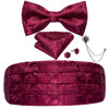 Men's Cummerbunds Silk Paisley Red Tuxedo Cummerbunds Bow Tie Pocket Square Brooch Set Men Wedding Party Waistband DiBanGu Men's Cummerbunds Silk Paisley Red Tuxedo Cummerbunds Bow Tie Pocket Square Brooch Set Men Wedding Party Waistband DiBanGu