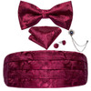 Men's Cummerbunds Silk Paisley Red Tuxedo Cummerbunds Bow Tie Pocket Square Brooch Set Men Wedding Party Waistband DiBanGu Men's Cummerbunds Silk Paisley Red Tuxedo Cummerbunds Bow Tie Pocket Square Brooch Set Men Wedding Party Waistband DiBanGu