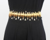 Women's Runway Fashion Elastic Gold Metal Cummerbunds Female Dress Corsets Waistband Belts Decoration Wide Belt R900