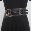 Fashion Wide Cowskin Cummerbund Women's Cummerbunds Knot Real Leather Waistbands For Dress Decorate Waist Belt Coat Accessorie